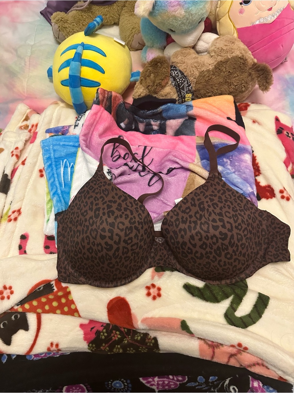 Victoria's Secret Brown Leopard Print T-Shirt Bra